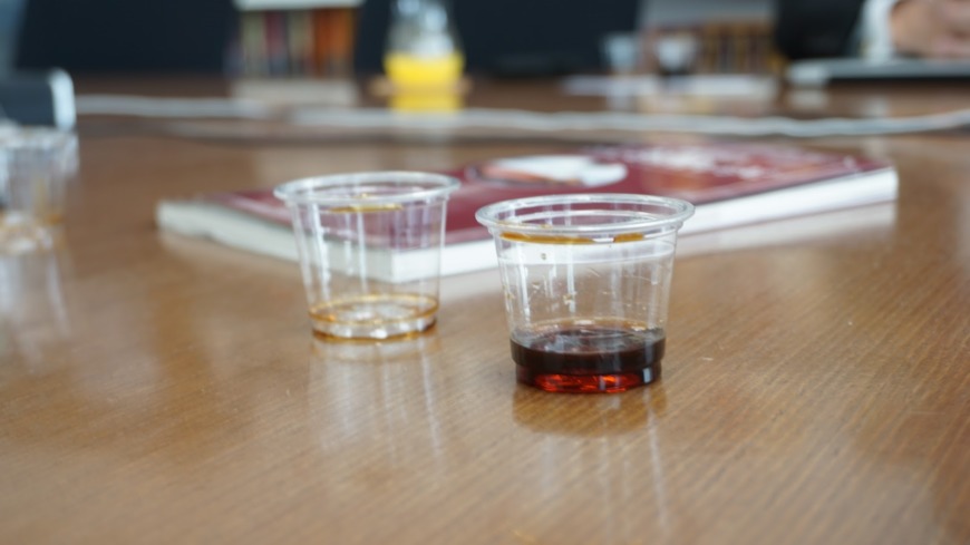 醤油に酢を入れて試飲