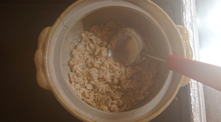 オートミールを煮る