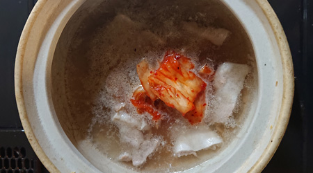 キムチを入れる
