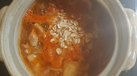 オートミールを入れる