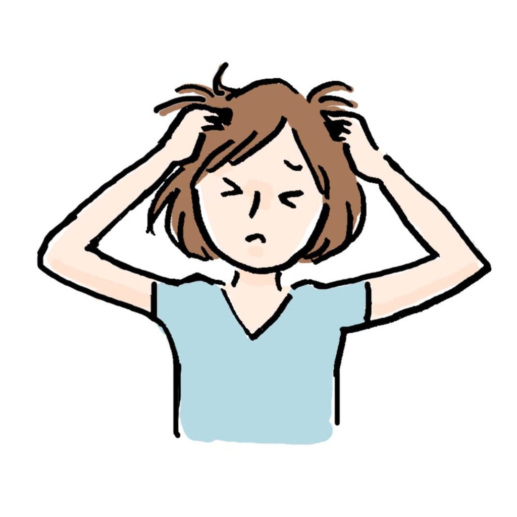 イライラしている女性のイラスト