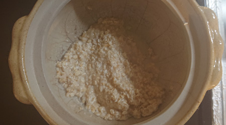 オートミールを煮て戻す