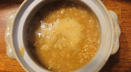 オートミールを煮て戻す