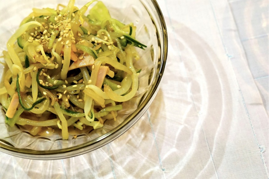 もやしとハムの酢の物