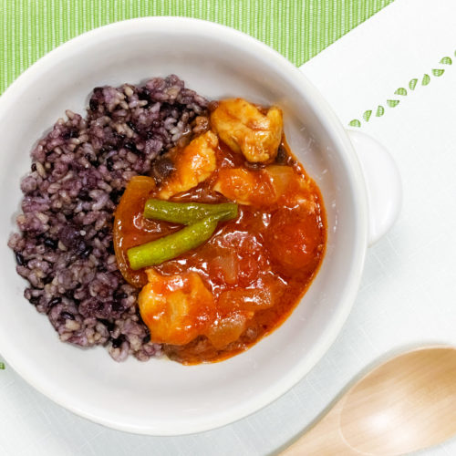 酵素玄米とトマト煮込み