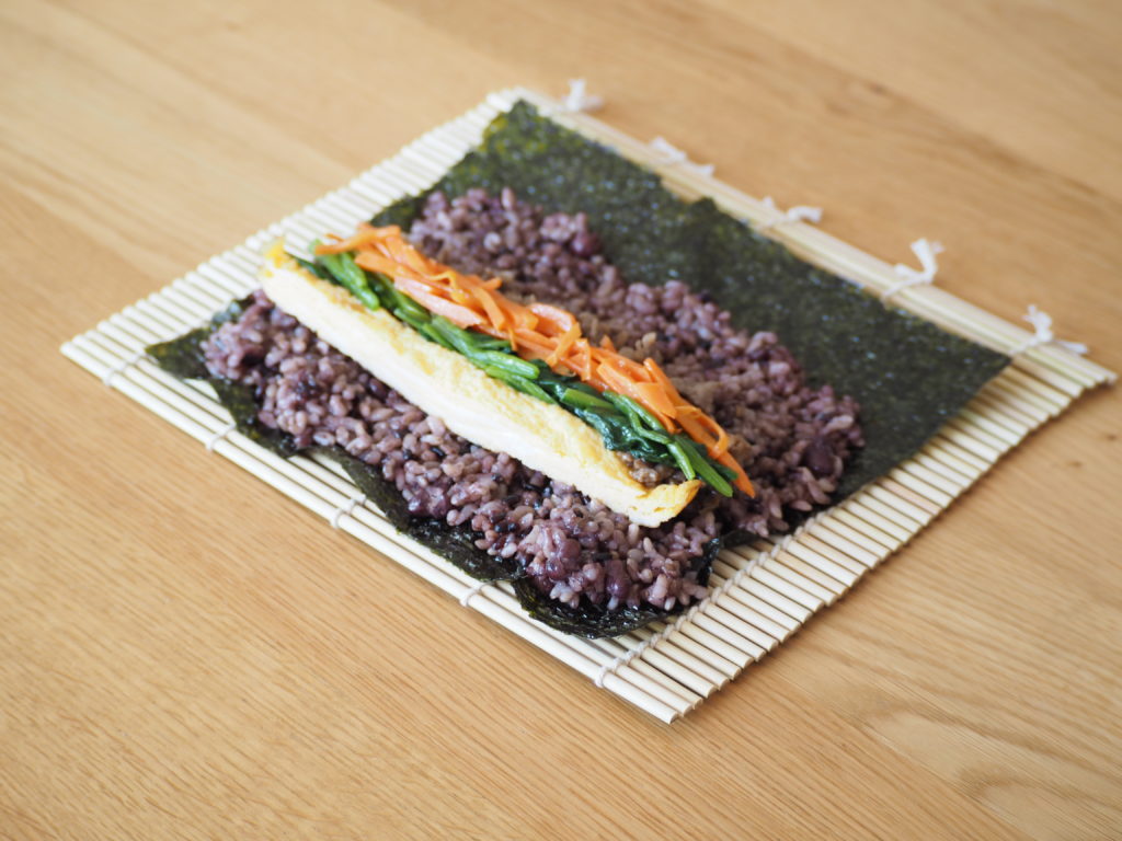 酵素玄米キンパ巻き方