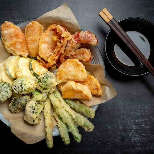 オリーブオイルで揚げた天ぷら