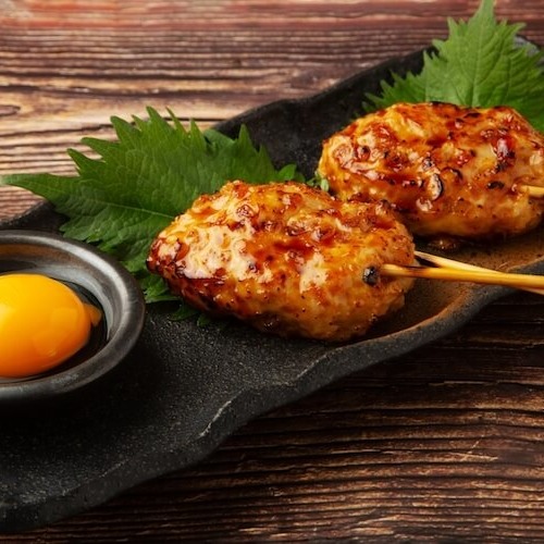 酵素玄米つくねと卵の黄身