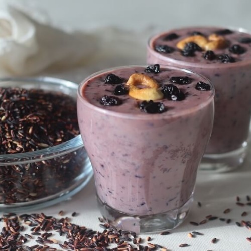 黒米の甘酒と黒米