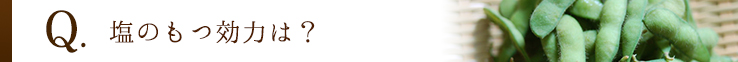 塩のもつ効力は？