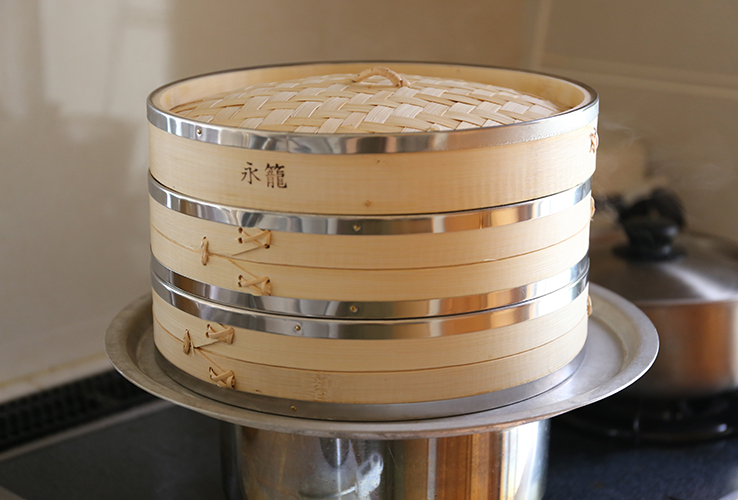 洗米したお米の水を良く切る