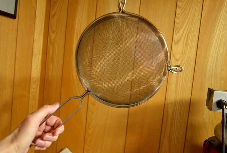 竹林さんの手網式焙煎機