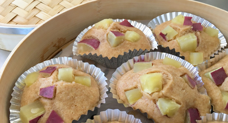 さつまいものもっちり蒸しパン